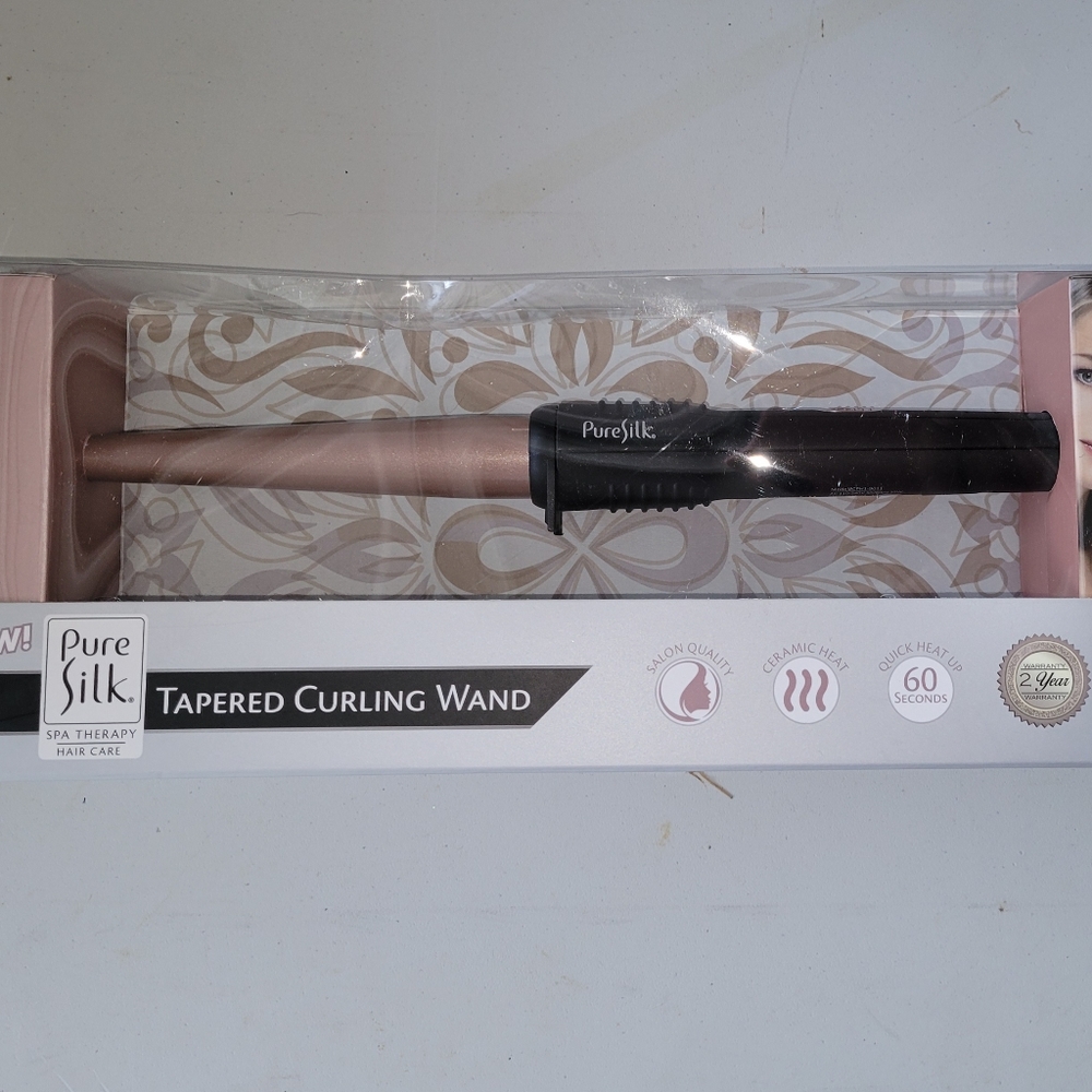 Pure Silk Ceramic Tapered Curling Wand
